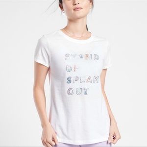 Organic Daily Crew Graphic Tee. Stand Up Speak Out